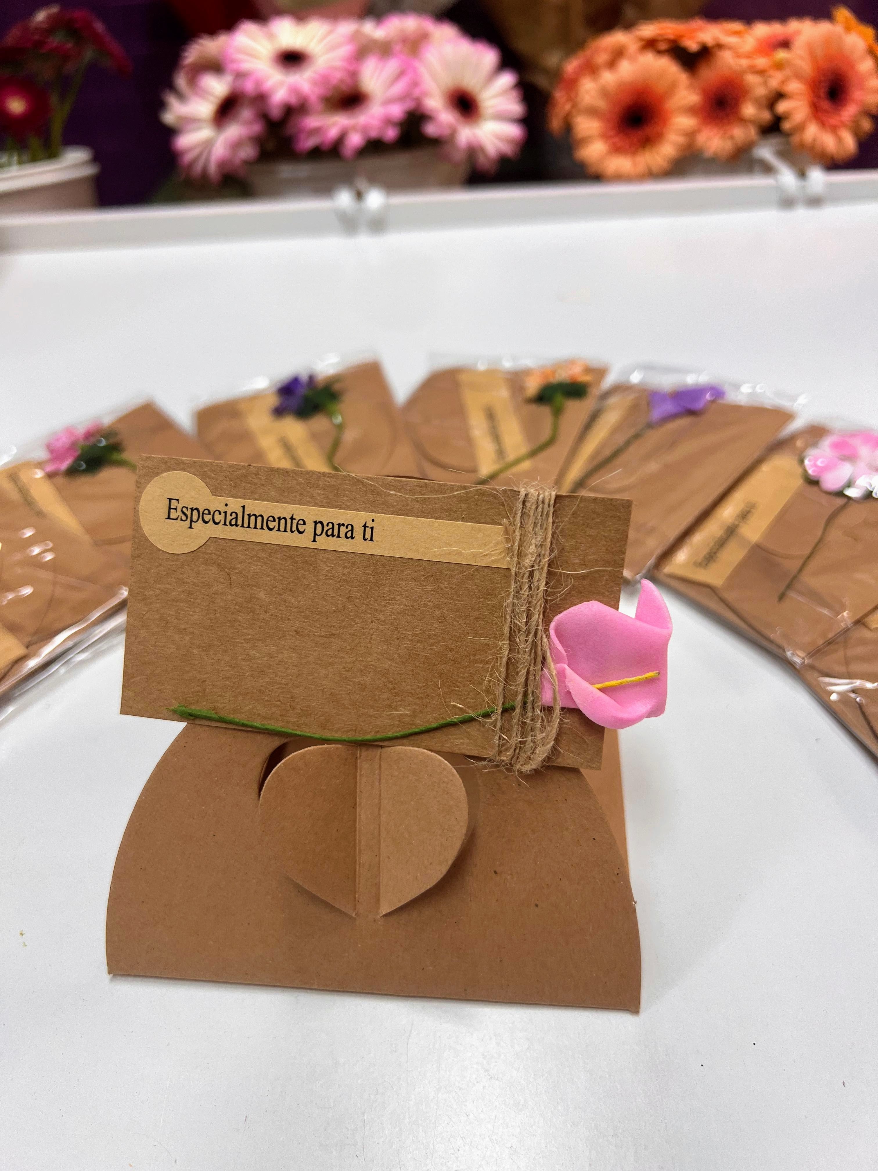 Tarjetas Flor artesanal